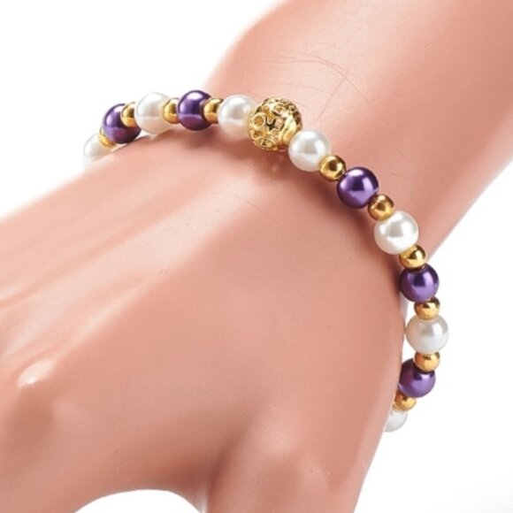 NWOT Pretty Glass Beaded Bracelet Stretch Stretchy Mix & Match 2/$10 - Picture 3 of 4